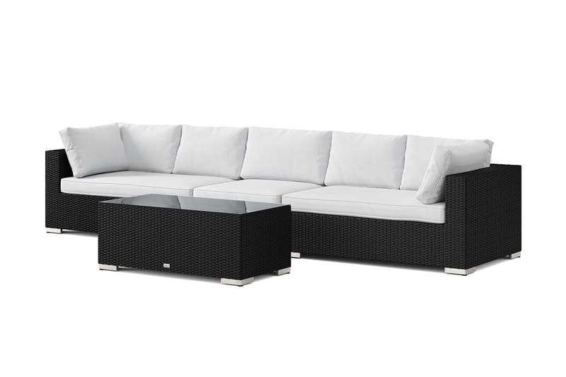 Bahamas udendørs sofa 5-pers med bord, Sort