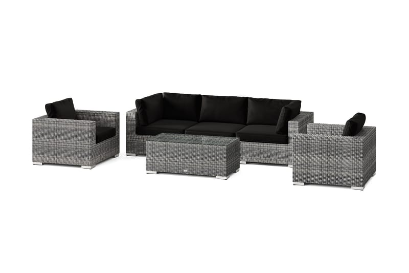 Bahamas udendørs sofagruppe 5-pers med to lænestole og bord - Grå - Have - Udendørs miljø - Altan & terrasse - Altanmøbler