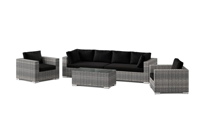 Bahamas udendørs sofagruppe 6-pers med to lænestole og bord, Grå