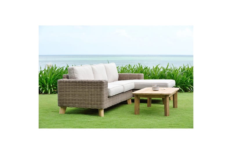 Bahamas Udendørsmøbelgruppe 2-personers & chaiselong venstre sofabord 110 cm - Mørkegrå - Have - Udendørs miljø - Altan & terrasse - Altanmøbler