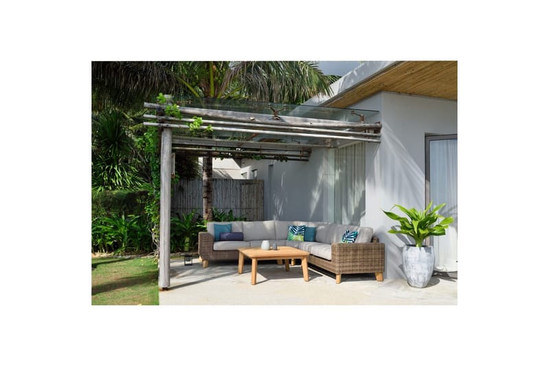 Bahamas Udendørsmøbelgruppe 2-personers venstre & højre & hjørnestol & sofabord 100 cm - Mørkegrå - Have - Udendørs miljø - Altan & terrasse - Altanmøbler