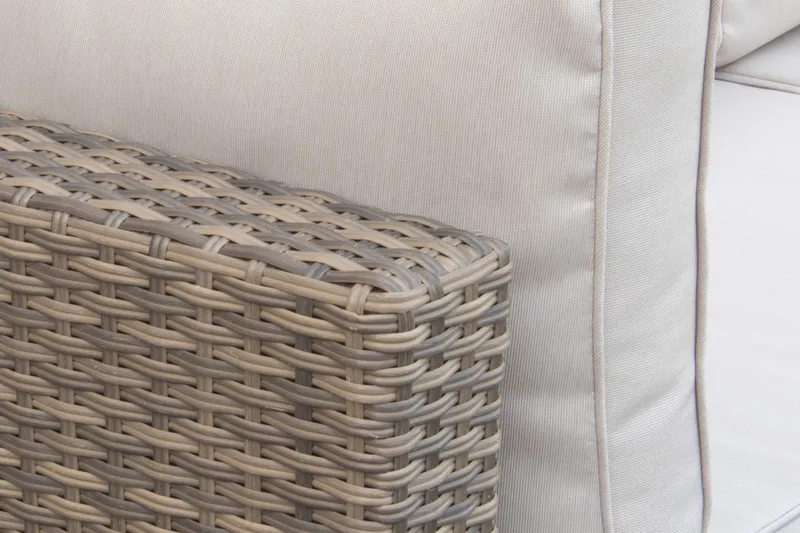 Dramilo loungegruppe i polyrattan med bord og hynder - Beige - Have - Udendørs miljø - Altan & terrasse - Altanmøbler