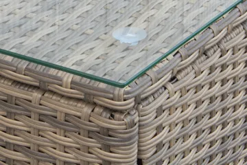 Dramilo loungegruppe i polyrattan med bord og hynder - Beige - Havemøbler - Loungemøbler - Sofagrupper udendørs