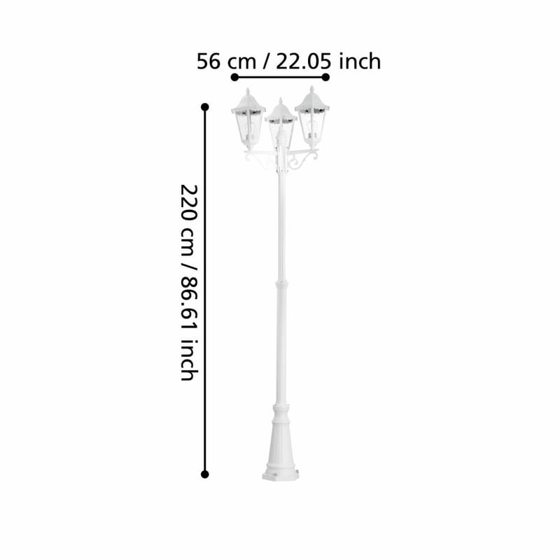 Gulvlys Navedo med 3 Pærer - 56 cm - Belysning - Udendørs lamper & belysning - Søjlelampe & standerlampe