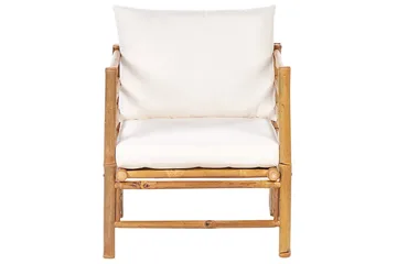 Hörnsoffa Beliani Cerreto med fåtölj Beige/ljust trä White||Light wood - Havemøbler - Loungemøbler - Sofagrupper udendørs
