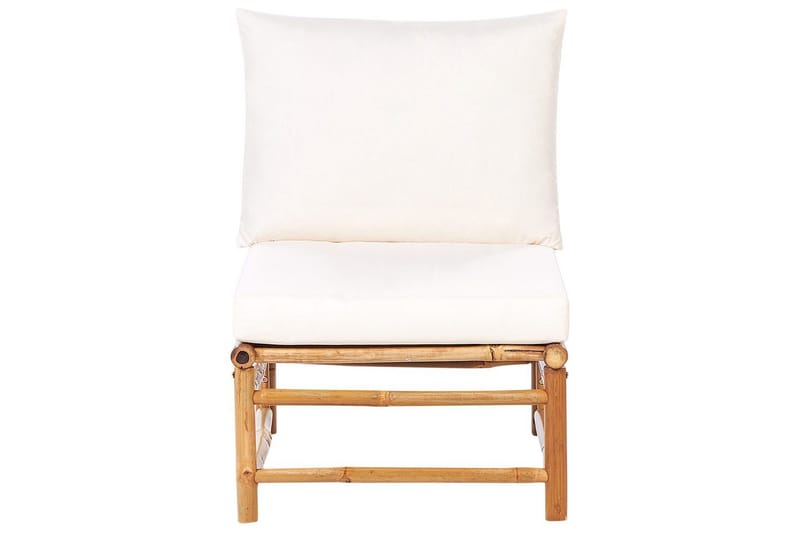 Hörnsoffa Beliani Cerreto med fåtölj Beige/ljust trä White||Light wood - Havemøbler - Loungemøbler - Sofagrupper udendørs