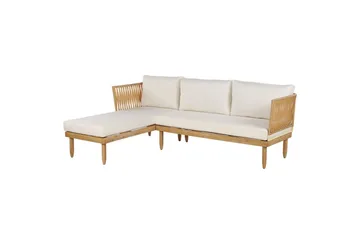 Hörnsoffa Beliani Cremona Light wood||White - Havemøbler - Loungemøbler - Sofagrupper udendørs