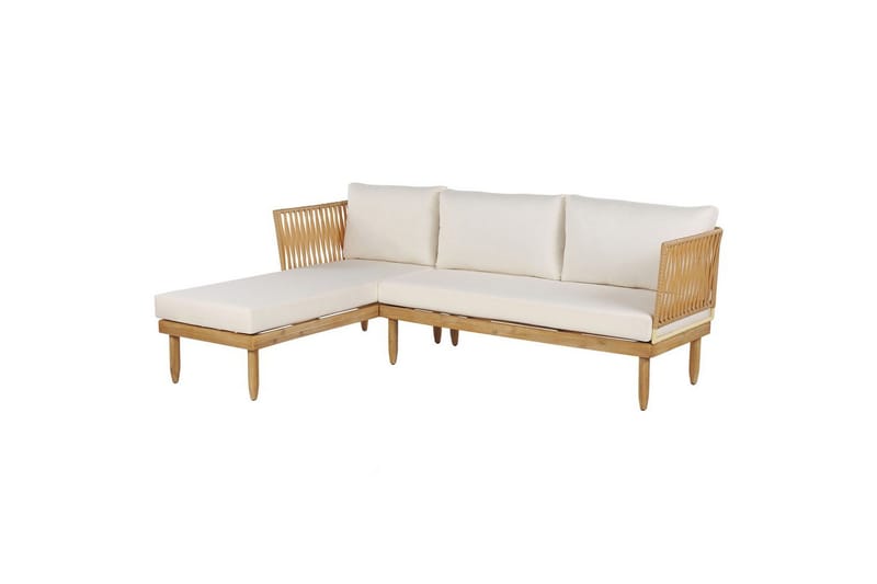 Hörnsoffa Beliani Cremona Light wood||White - Havemøbler - Loungemøbler - Sofagrupper udendørs
