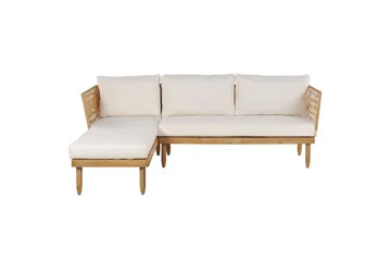 Hörnsoffa Beliani Cremona Light wood||White - Havemøbler - Loungemøbler - Sofagrupper udendørs