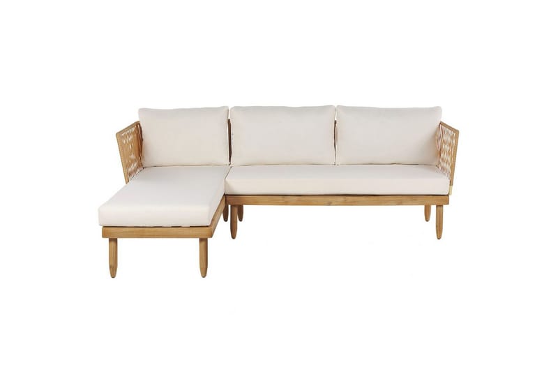 Hörnsoffa Beliani Cremona Light wood||White - Havemøbler - Loungemøbler - Sofagrupper udendørs
