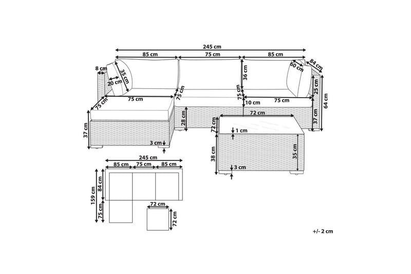 Havehjørnesofa Sano - Højrevendt - Have - Udendørs miljø - Altan & terrasse - Altanmøbler