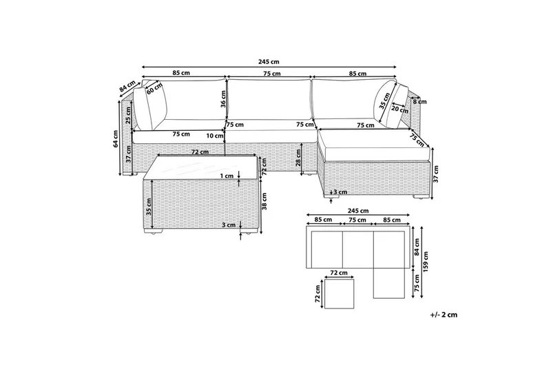 Havehjørnesofa Sano - Venstrevendt - Have - Udendørs miljø - Altan & terrasse - Altanmøbler