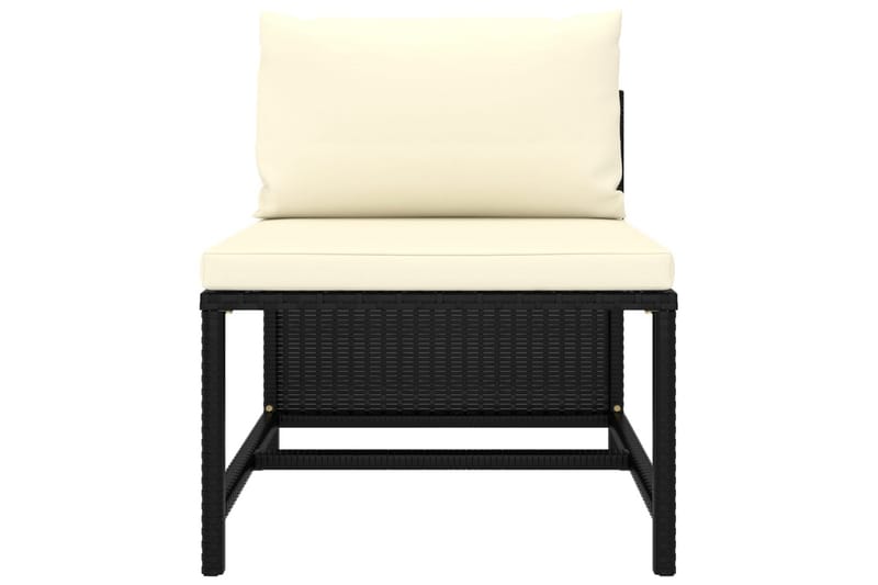 Haveloungesæt 8 Dele Med Hynder Polyrattan Sort - Sort - Have - Udendørs miljø - Altan & terrasse - Altanmøbler