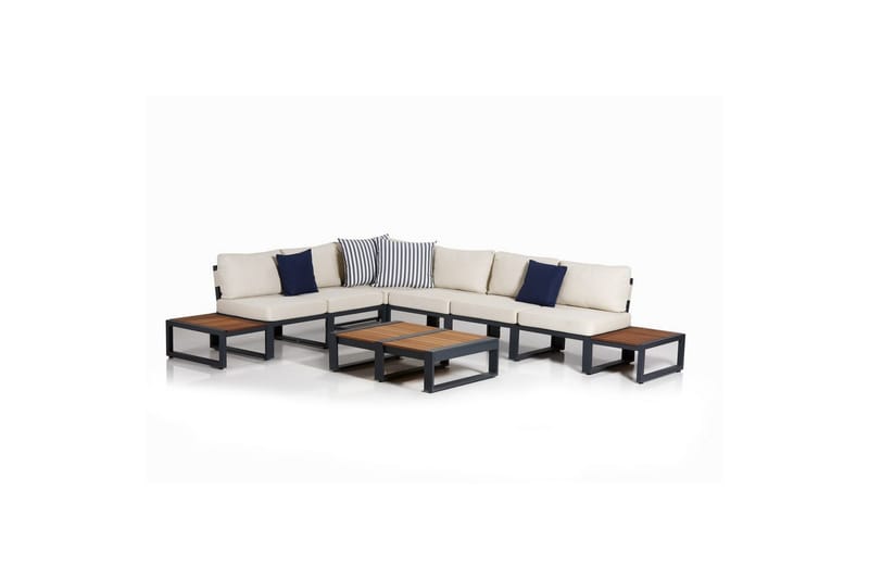 Haveloungesæt Suda Puerta Antracit / Creme - Cremevhid/Antracit - Have - Udendørs miljø - Altan & terrasse - Altanmøbler