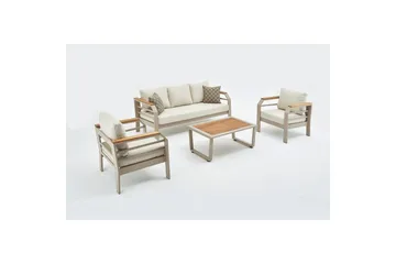 Haveloungesæt Sudassento Beige - Beige - Havemøbler - Loungemøbler - Sofagrupper udendørs