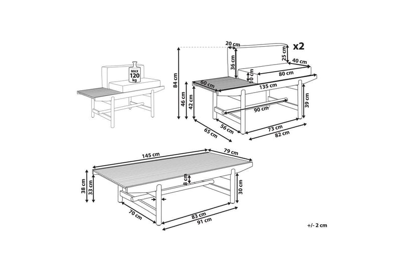 Havemøbelsæt 2-sæders Giaveno - Have - Udendørs miljø - Altan & terrasse - Altanmøbler
