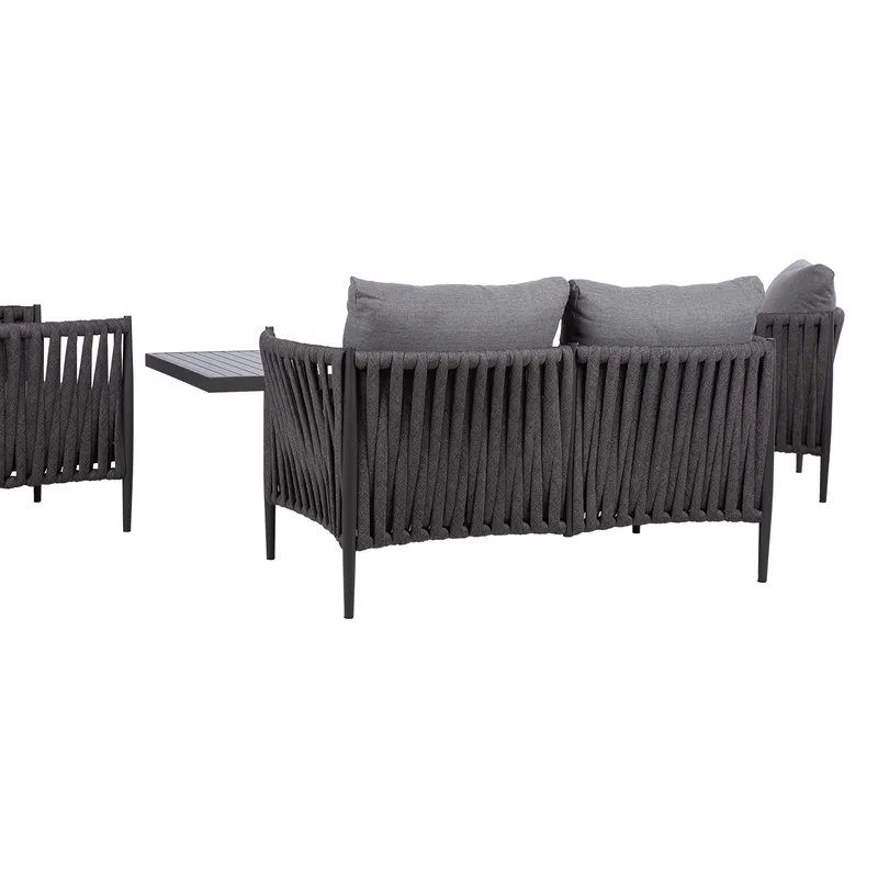 Havemøbelsæt HOME4YOU Bristol bord, sofa og 2 stole Grå - Grå - Have - Udendørs miljø - Altan & terrasse - Altanmøbler