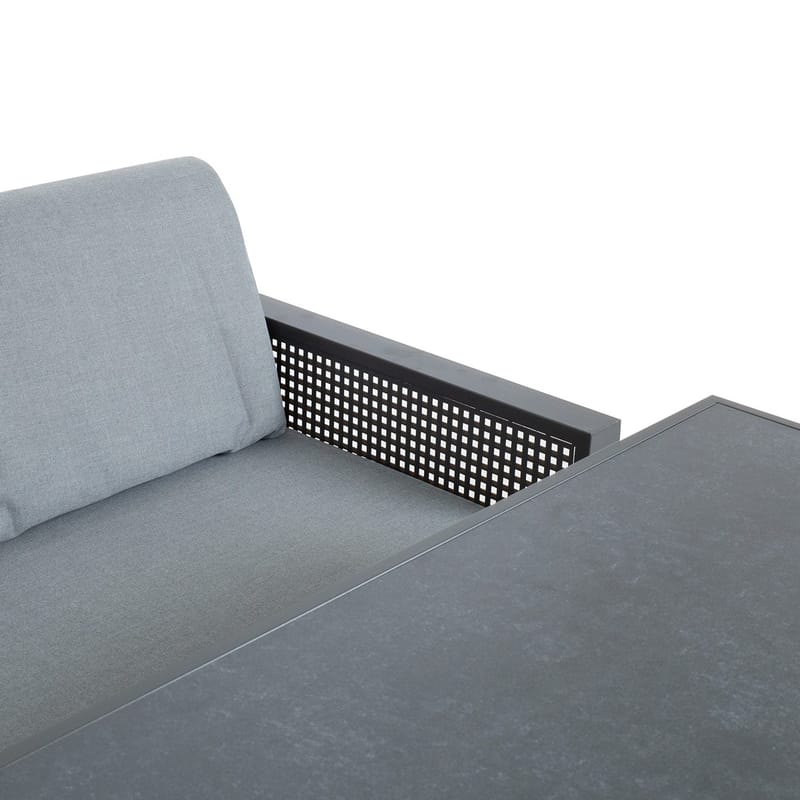 Havemøbelsæt HOME4YOU Delgado hjørnesofa, bord og bænk - Grå - Have - Udendørs miljø - Altan & terrasse - Altanmøbler