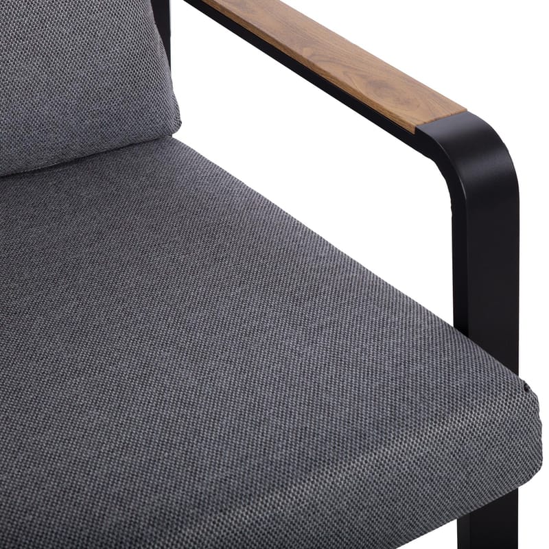 Havemøbelsæt HOME4YOU Lona bord, sofa og 2 stole Grå/Sort - Grå / sort - Have - Udendørs miljø - Altan & terrasse - Altanmøbler