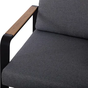 Havemøbelsæt HOME4YOU Lona bord, sofa og 2 stole Grå/Sort - Grå / sort - Havemøbler - Loungemøbler - Sofagrupper udendørs