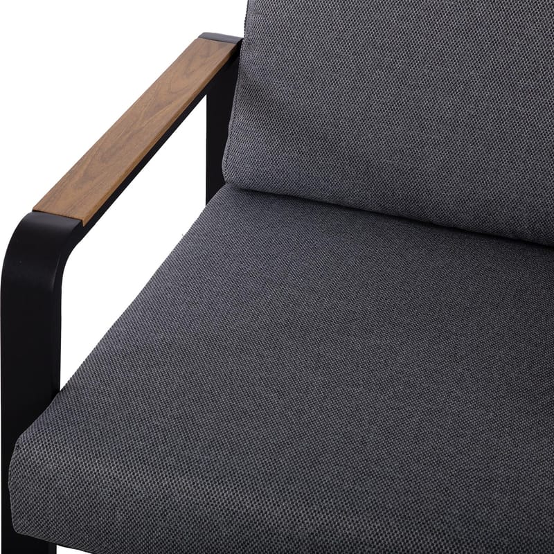 Havemøbelsæt HOME4YOU Lona bord, sofa og 2 stole Grå/Sort - Grå / sort - Have - Udendørs miljø - Altan & terrasse - Altanmøbler