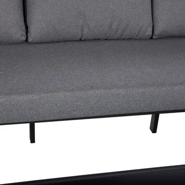 Havemøbelsæt HOME4YOU Lona bord, sofa og 2 stole Grå/Sort - Grå / sort - Havemøbler - Loungemøbler - Sofagrupper udendørs