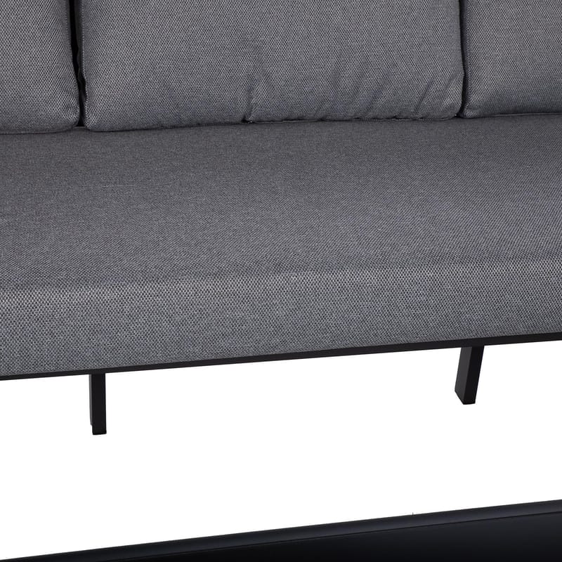 Havemøbelsæt HOME4YOU Lona bord, sofa og 2 stole Grå/Sort - Grå / sort - Have - Udendørs miljø - Altan & terrasse - Altanmøbler