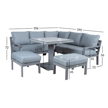 Havemøbelsæt HOME4YOU Rio 4 dele gråbeige - Grålig beige - Havemøbler - Loungemøbler - Sofagrupper udendørs