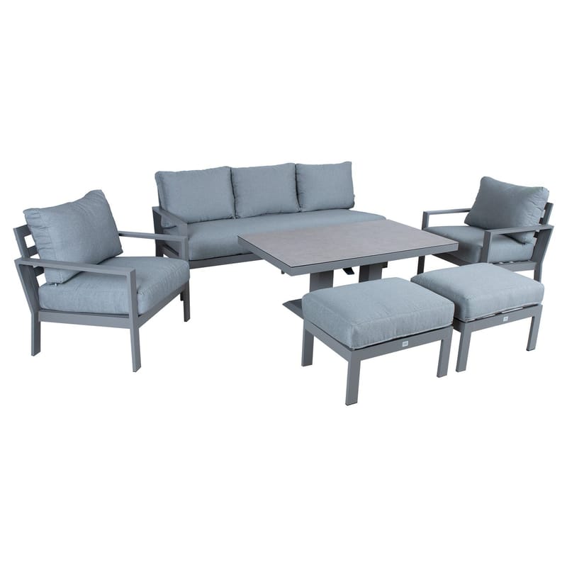 Havemøbelsæt HOME4YOU Rio 6 dele gråbeige - Grålig beige - Have - Udendørs miljø - Altan & terrasse - Altanmøbler