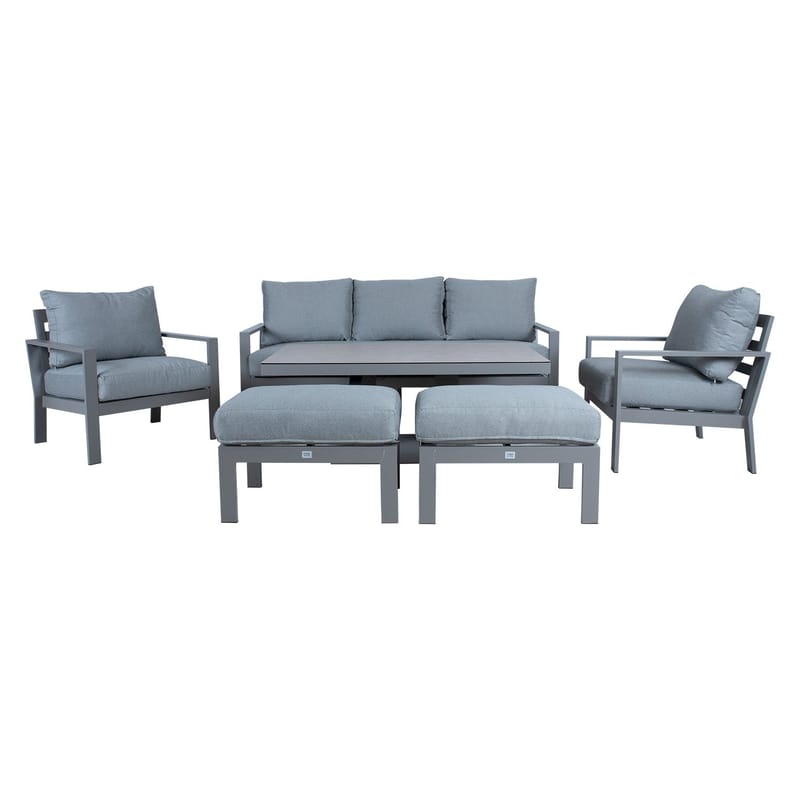 Havemøbelsæt HOME4YOU Rio 6 dele gråbeige - Grålig beige - Have - Udendørs miljø - Altan & terrasse - Altanmøbler