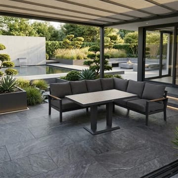 Havemøbelsæt HOME4YOU Rio hjørnesofa og bord mørkegrå - Mørkegrå - Havemøbler - Loungemøbler - Sofagrupper udendørs
