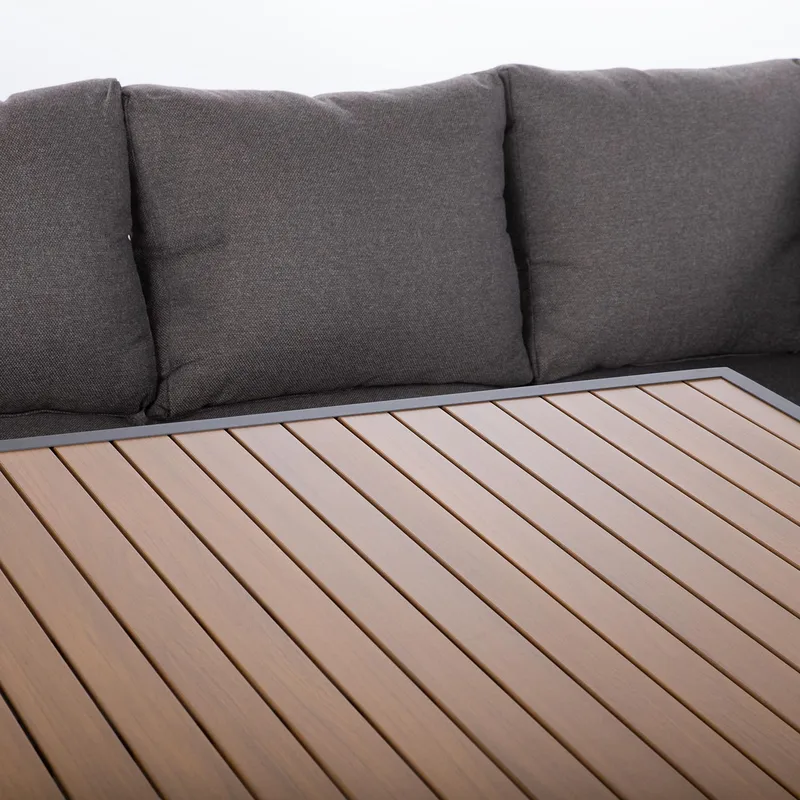 Havemøbelsæt HOME4YOU Rio hjørnesofa og bord mørkegrå - Mørkegrå - Have - Udendørs miljø - Altan & terrasse - Altanmøbler