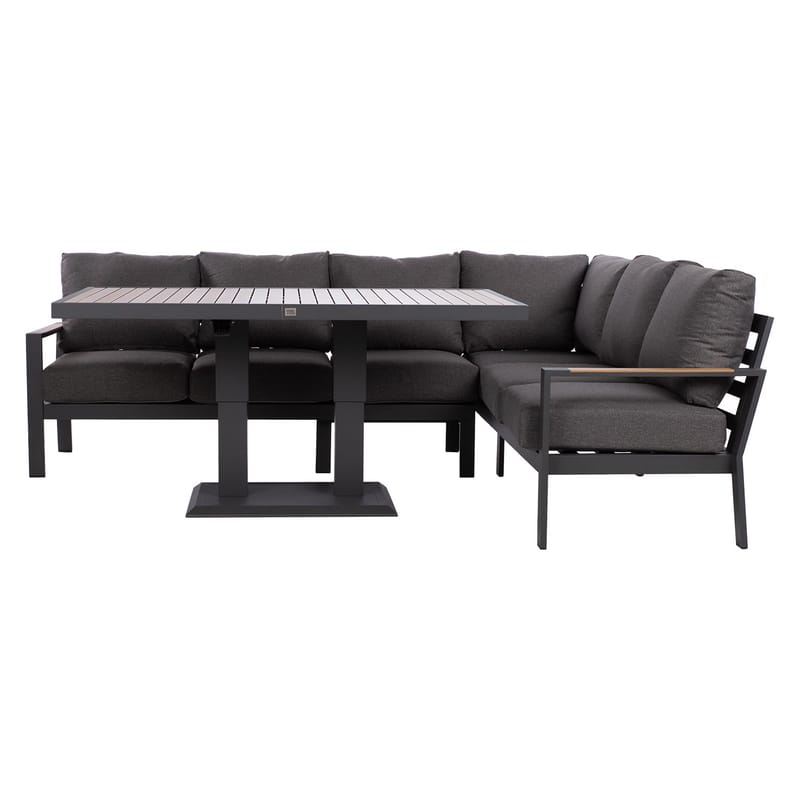 Havemøbelsæt HOME4YOU Rio hjørnesofa og bord mørkegrå - Mørkegrå - Have - Udendørs miljø - Altan & terrasse - Altanmøbler