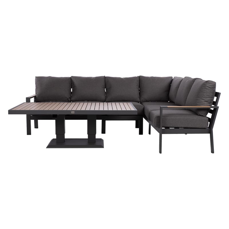 Havemøbelsæt HOME4YOU Rio hjørnesofa og bord mørkegrå - Mørkegrå - Have - Udendørs miljø - Altan & terrasse - Altanmøbler