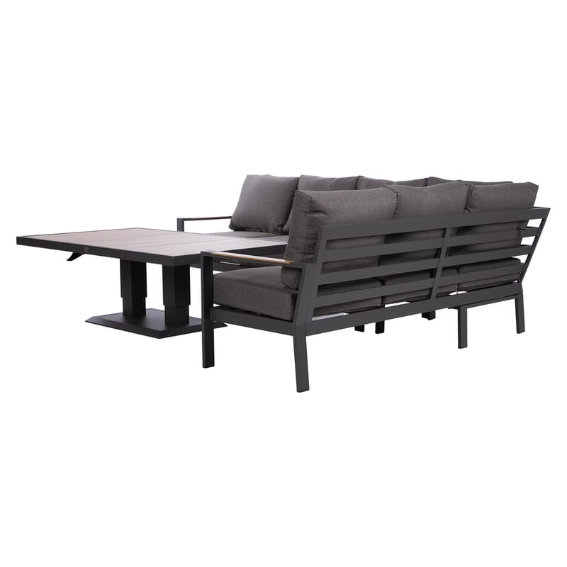 Havemøbelsæt HOME4YOU Rio hjørnesofa og bord mørkegrå - Mørkegrå - Have - Udendørs miljø - Altan & terrasse - Altanmøbler