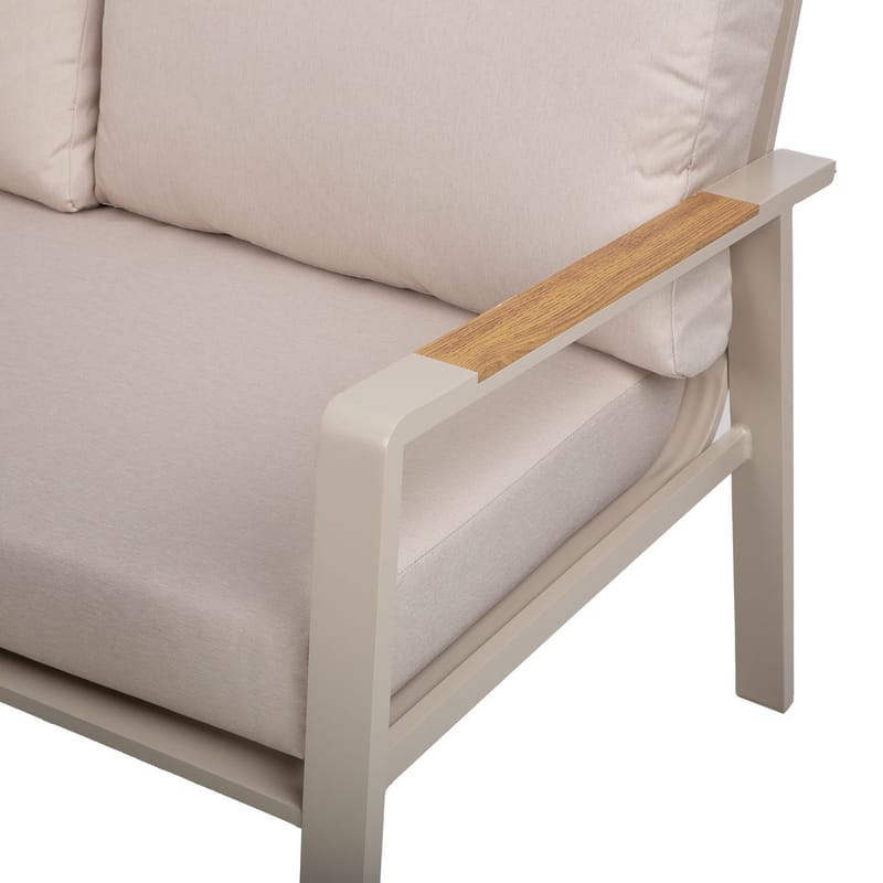 Havemøbelsæt HOME4YOU Upland bord og hjørnesofa beige - Beige - Have - Udendørs miljø - Altan & terrasse - Altanmøbler