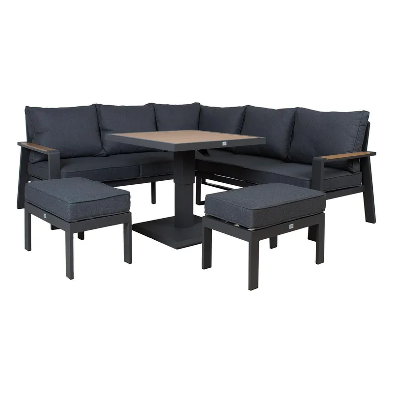 Havemøbelsæt HOME4YOU Parker Grå 4 dele, Grå