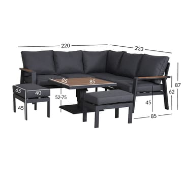 Havemøbelsæt HOME4YOU Parker Grey 4 dele - Grå - Havemøbler - Loungemøbler - Sofagrupper udendørs