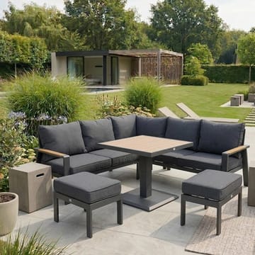 Havemøbelsæt HOME4YOU Parker Grey 4 dele - Grå - Havemøbler - Loungemøbler - Sofagrupper udendørs