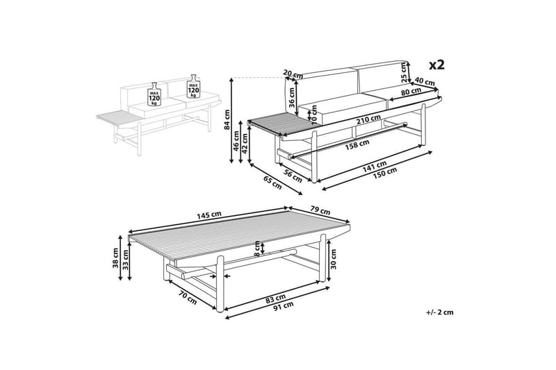 Havesofa sæt 4-personers Giaveno - Have - Udendørs miljø - Altan & terrasse - Altanmøbler