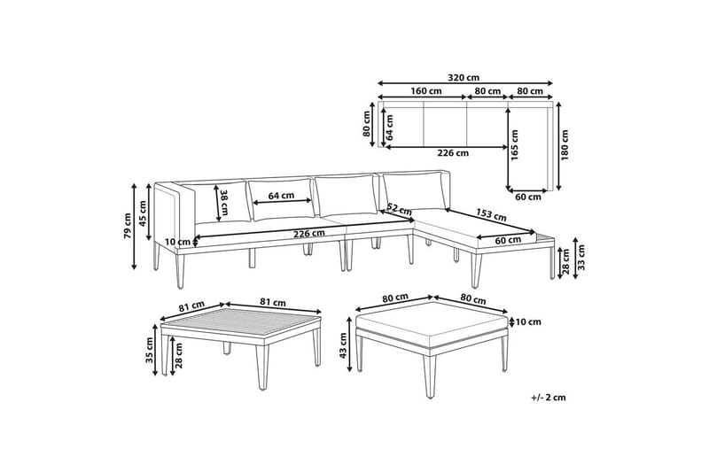Havesofa sæt med bord 4-personers Bracciano - Have - Udendørs miljø - Altan & terrasse - Altanmøbler