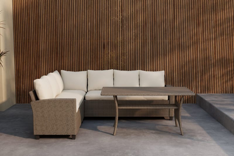 Hjørnesofa til 6 personer Brentwood Udendørs, Beige