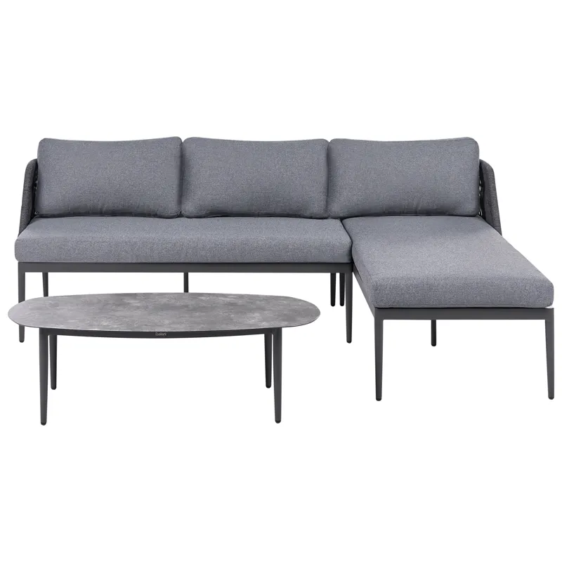 Hjørnesofa udendørs med bord 3-personers Leffe venstrevendt - Grå - Have - Udendørs miljø - Altan & terrasse - Altanmøbler