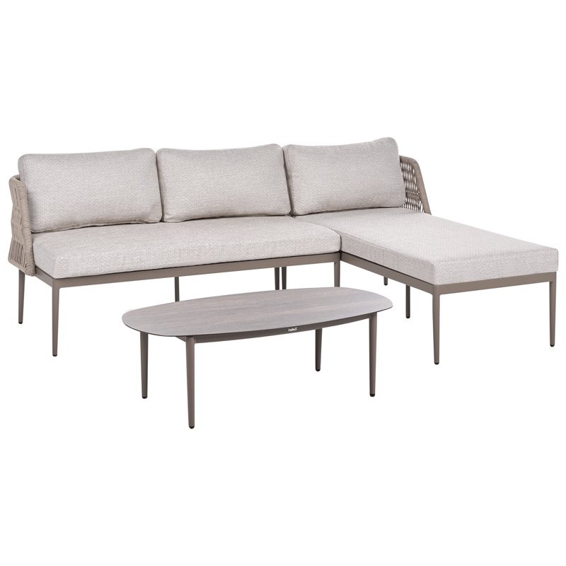 Hjørnesofa udendørs med bord 3-personers Leffe venstrevendt - Beige - Have - Udendørs miljø - Altan & terrasse - Altanmøbler