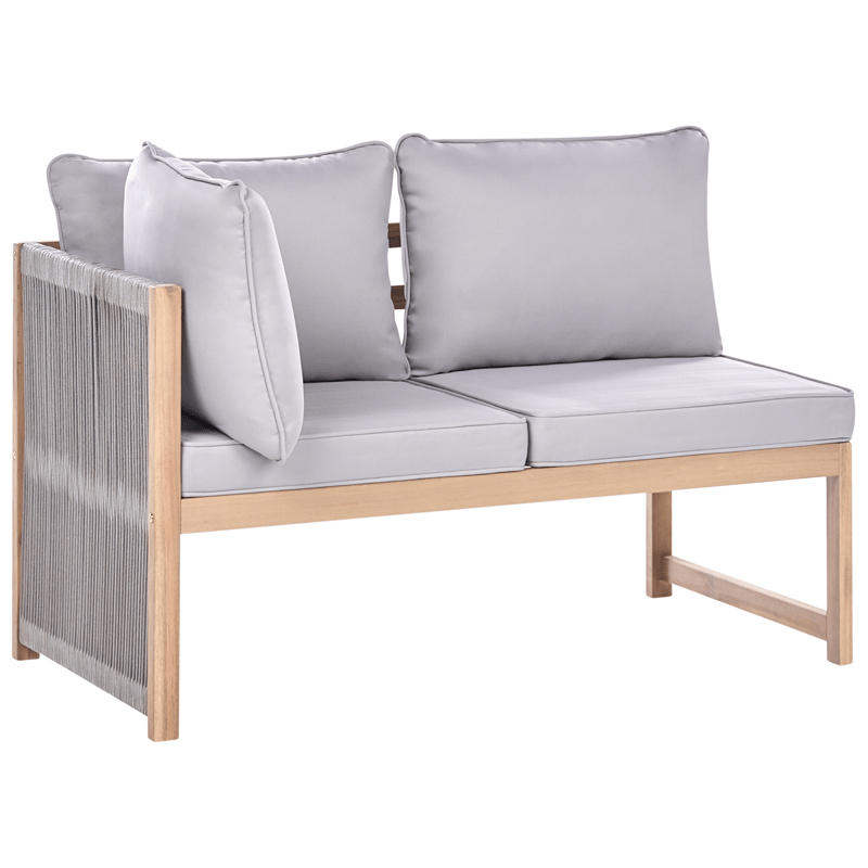 Hjørnesofa udendørs med bord 3-personers Arabba venstrevendt akacietræ - Brun/Grå - Have - Udendørs miljø - Altan & terrasse - Altanmøbler