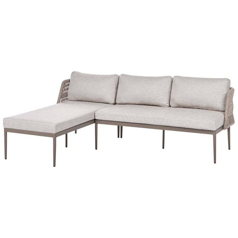Hjørnesofa udendørs med bord 3-personers Leffe højrevendt - Beige - Have - Udendørs miljø - Altan & terrasse - Altanmøbler