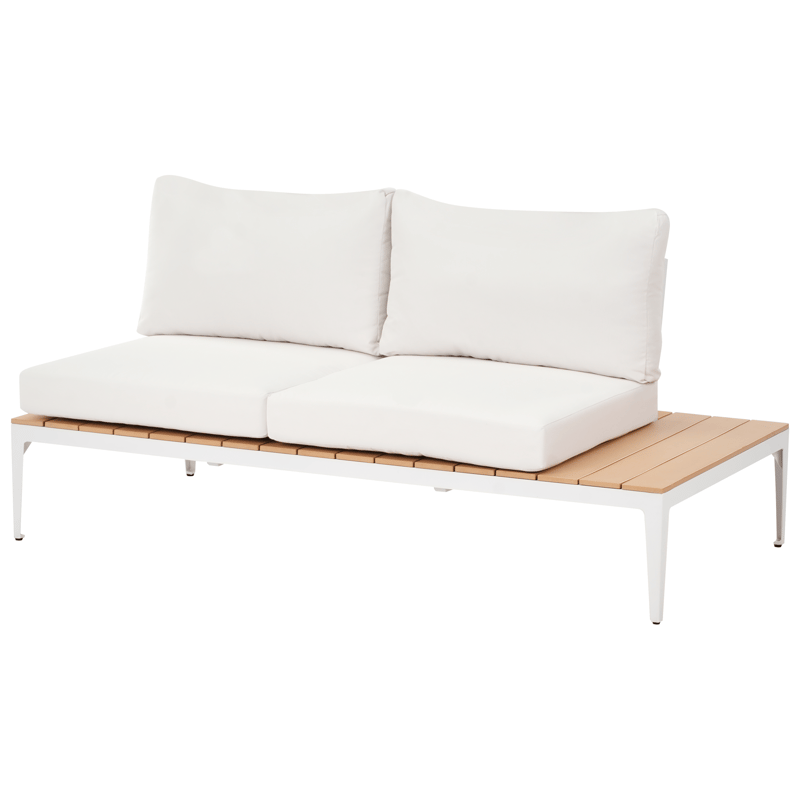 Hjørnesofa udendørs med bord 5-personers Positano - Hvid/Brun - Have - Udendørs miljø - Altan & terrasse - Altanmøbler