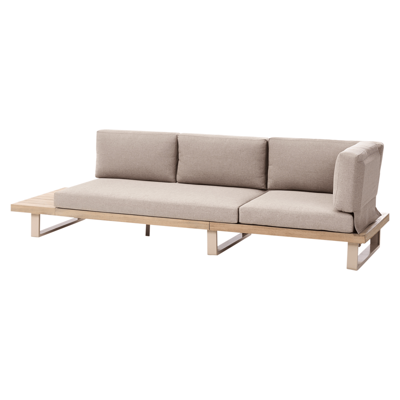 Hjørnesofa udendørs med bord 5-personers Mykonos højrevendt akacietræ - Beige/Brun - Havemøbler - Loungemøbler - Sofagrupper udendørs