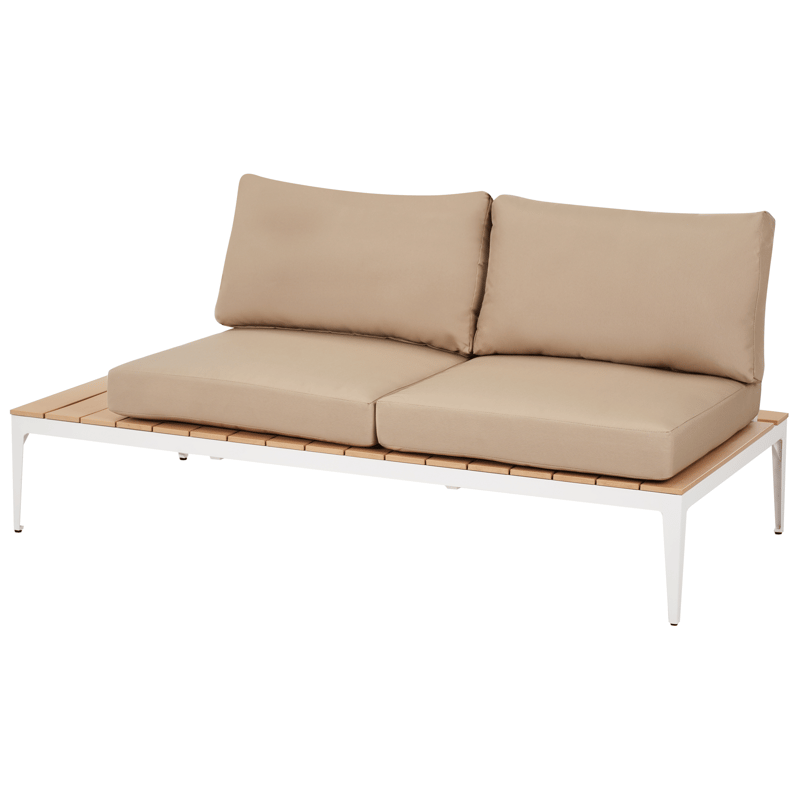 Hjørnesofa udendørs med bord 5-personers Positano - Brun/Hvid/Brun - Have - Udendørs miljø - Altan & terrasse - Altanmøbler