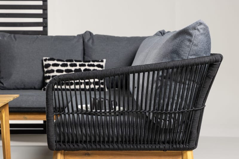 Hjørnesofasæt 4-personers Chania til udendørs - Sort - Have - Udendørs miljø - Altan & terrasse - Altanmøbler